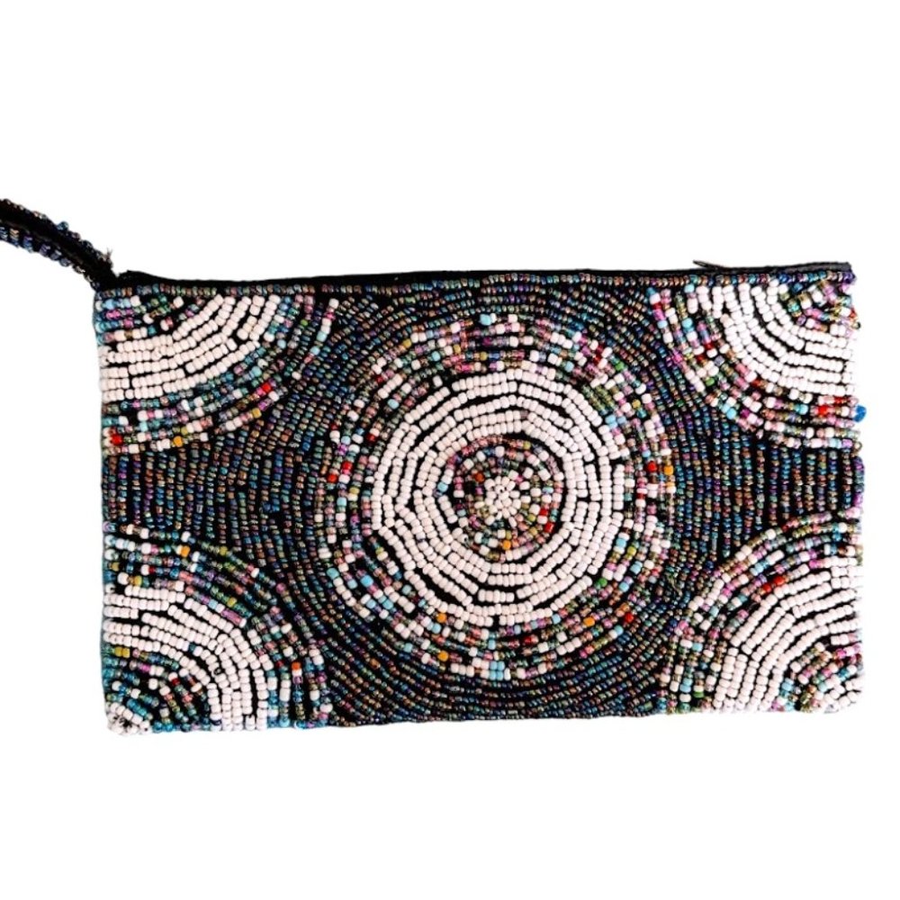 Multiple Colored Beaded Wristlet Black Base